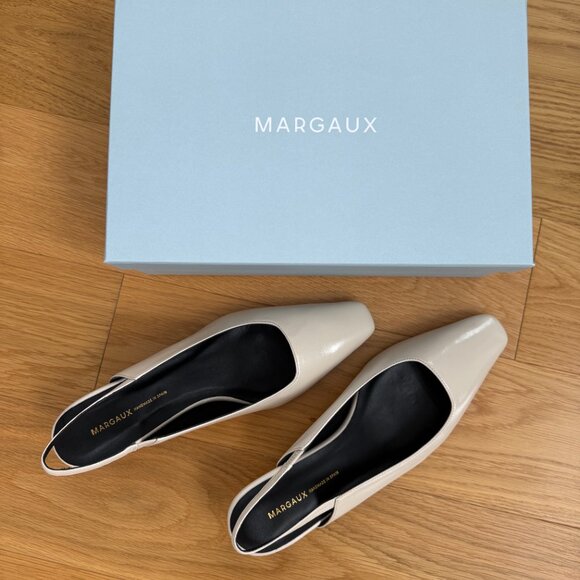 BRAND NEW Margaux The Sofia Sling - Ecru Crinkle Patent (39) - Picture 7 of 14